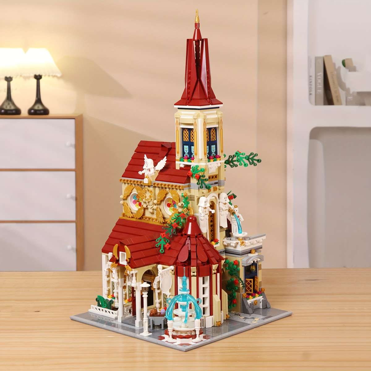 Building Toy Architectural Model Toy Set Style 33203 Rose Red Monastery  2960Pcs