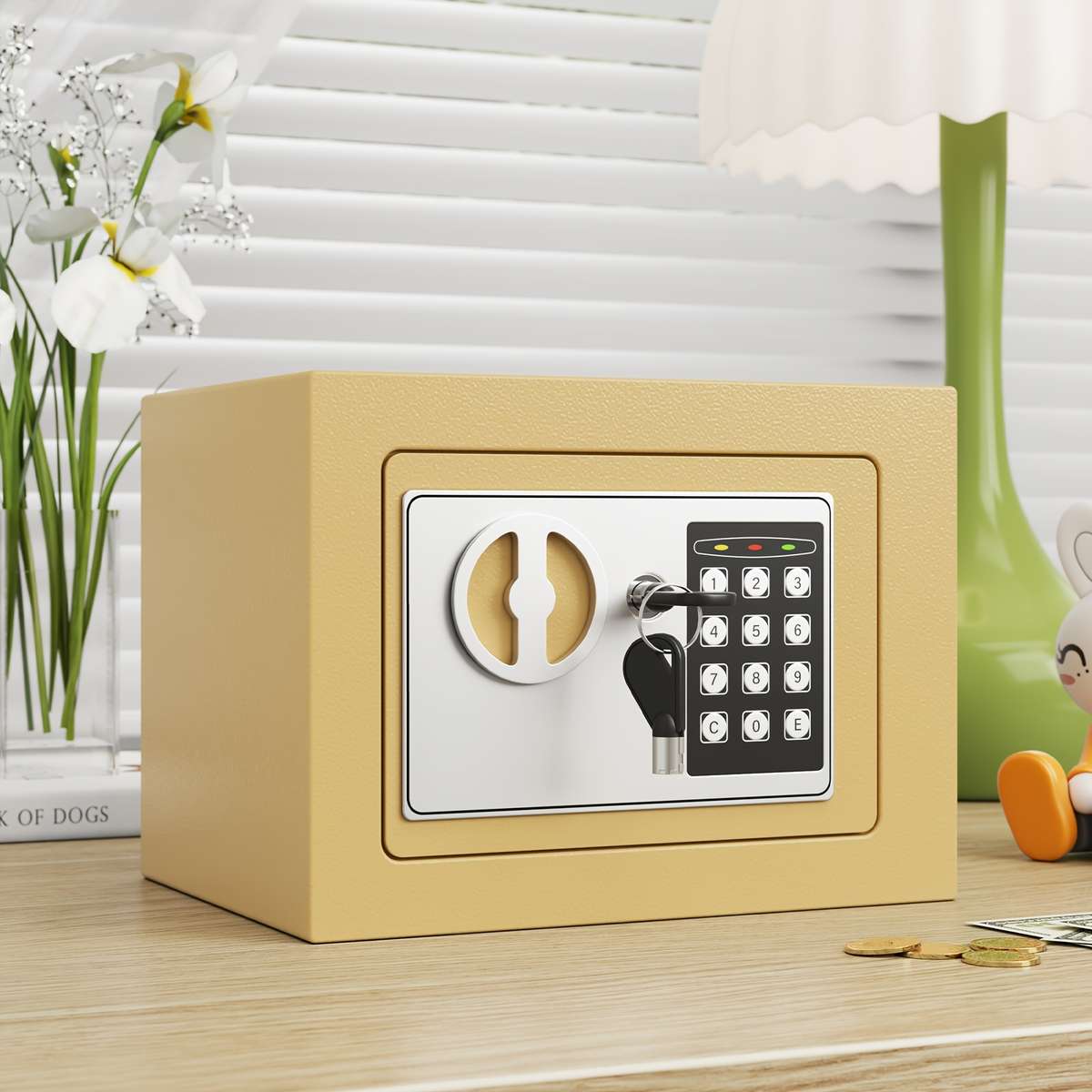 Safe Color Golden Coin Slot Model17E Password Box