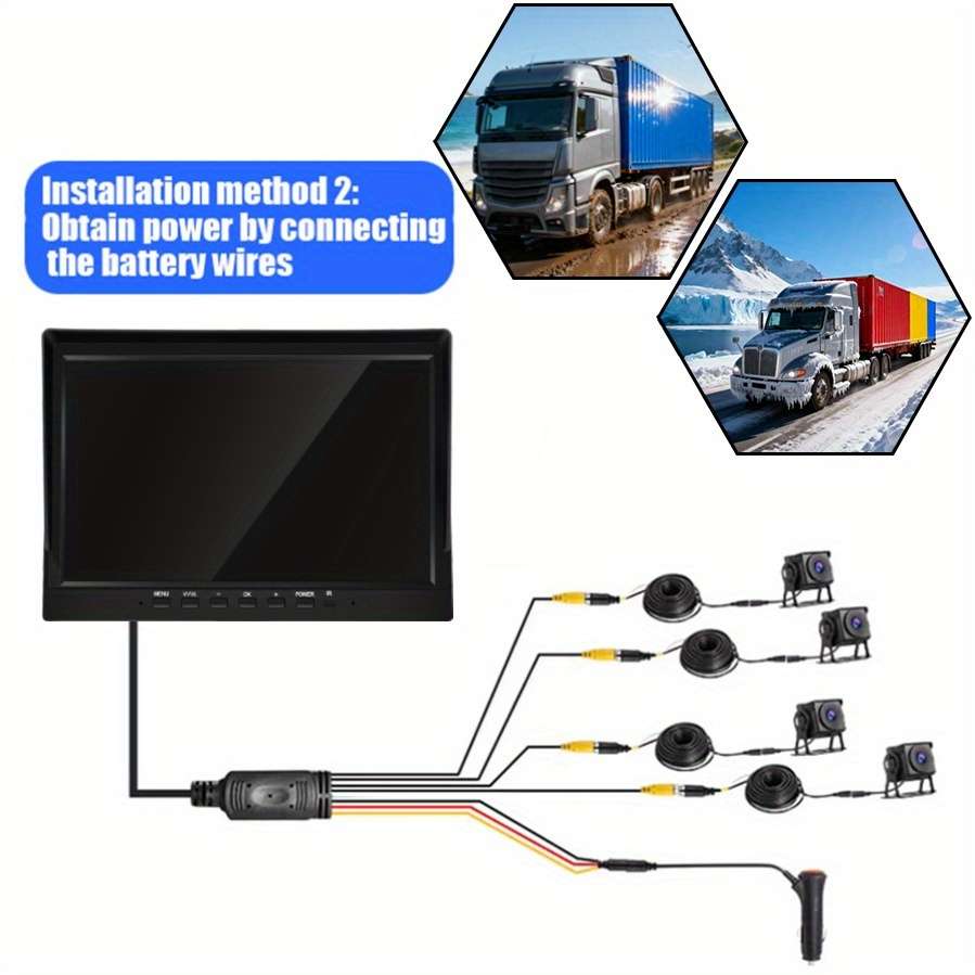Quad Channel Inch Display Suitable For Rvs Tractors Buses Cement Trucks