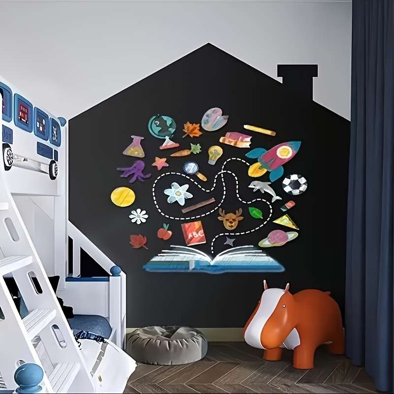 6PCS Vintage Oil Resistant Bohemian Style Mirror Acrylic Wall Stickers Self