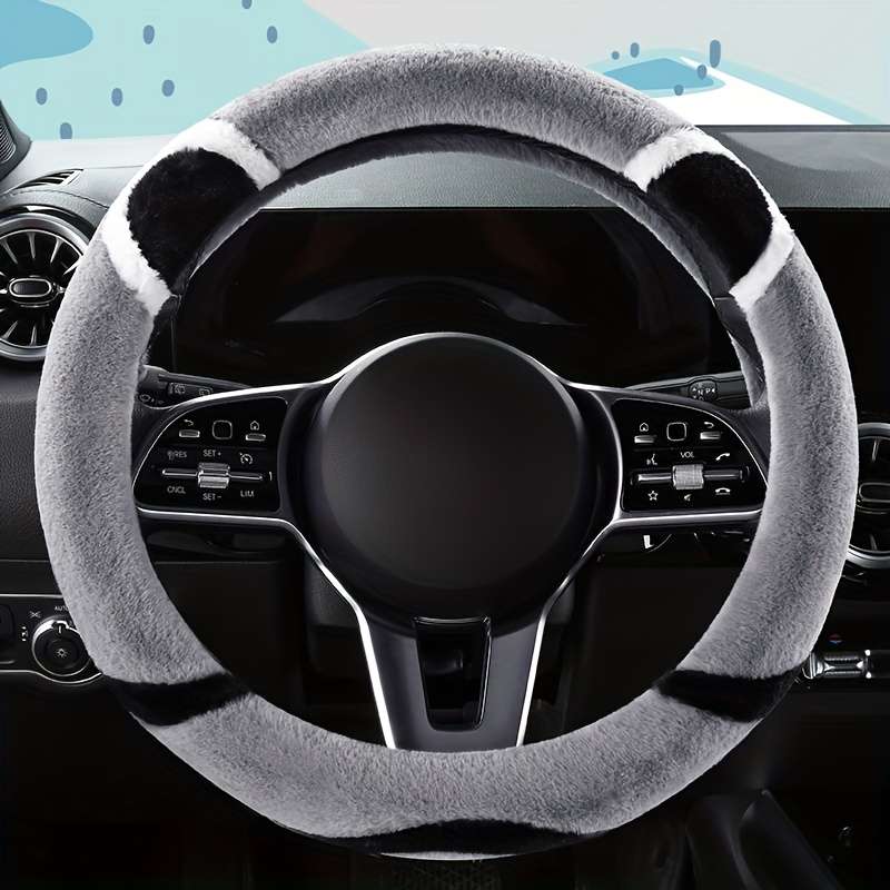 Car Steering Wheel Cover Grey Model Round