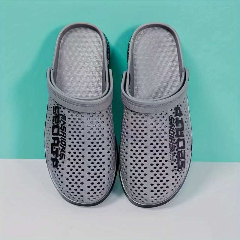 Men Slippers Summer Style Grey Size Uk 7