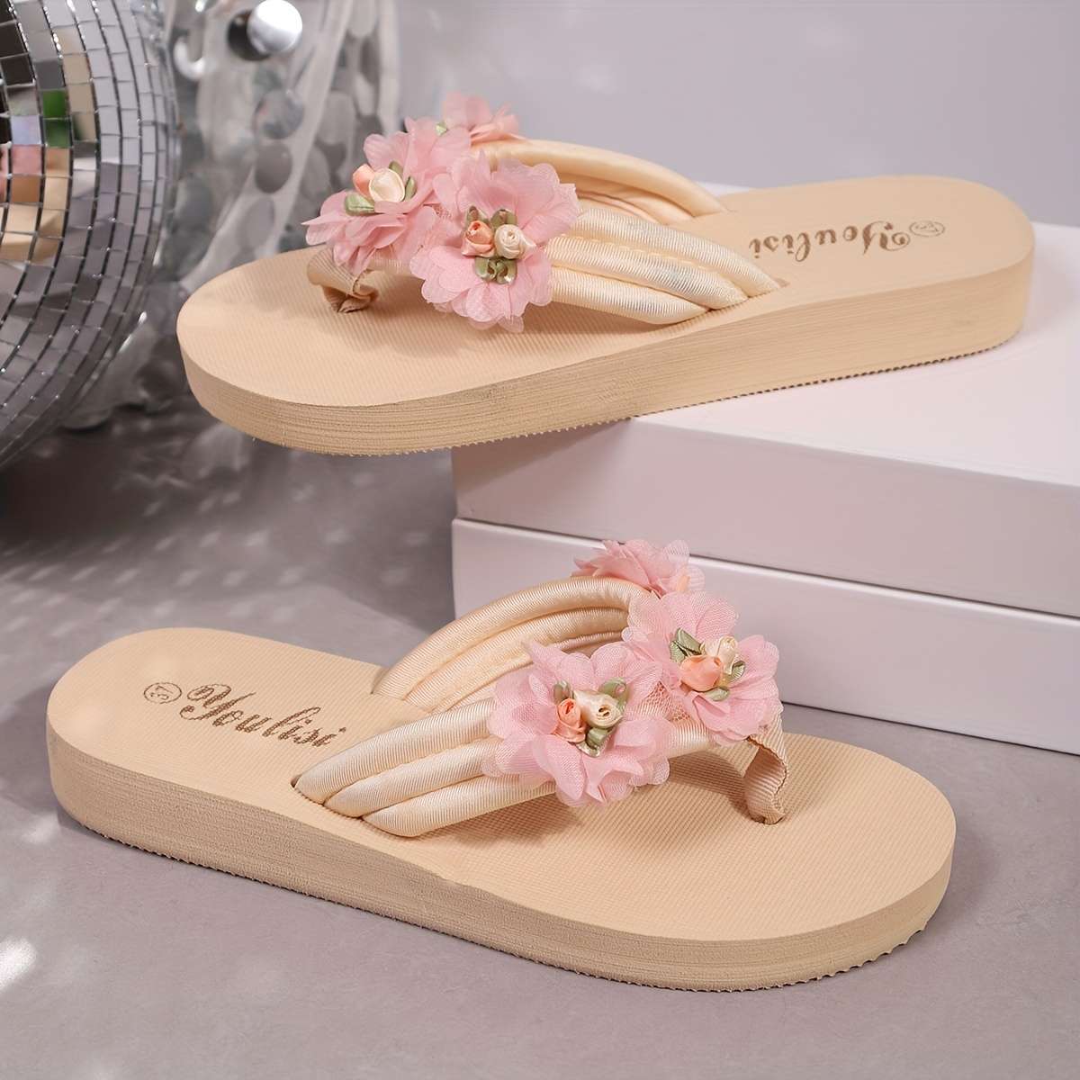 Ladies Summer Flip Flops Pink Color Uk 5