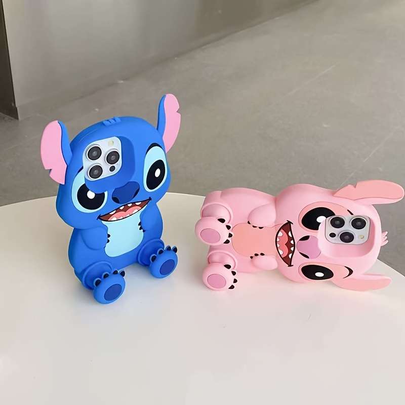 1Pc Blue For iPhone 16 Cartoon Character 3D Phone Case