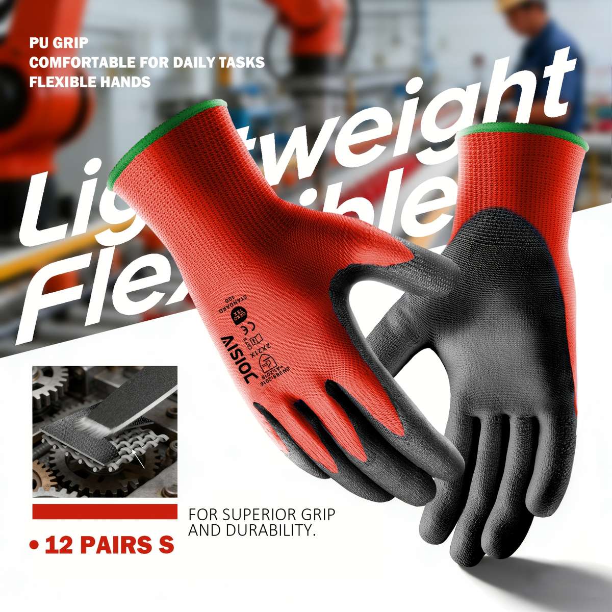 Work Gloves Color Red24 Pieces Sizes