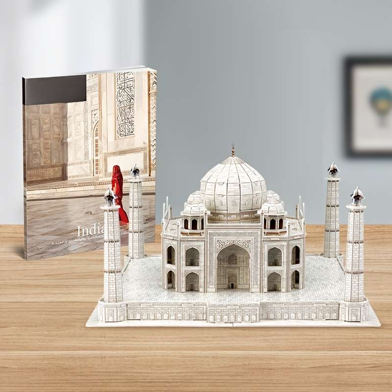3D Building Model Puzzle Set Items Taj Mahal