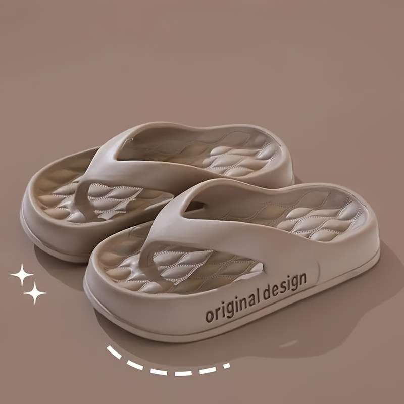 Ladies Summer Flip Flops Light Coffee Uk 7.5-8