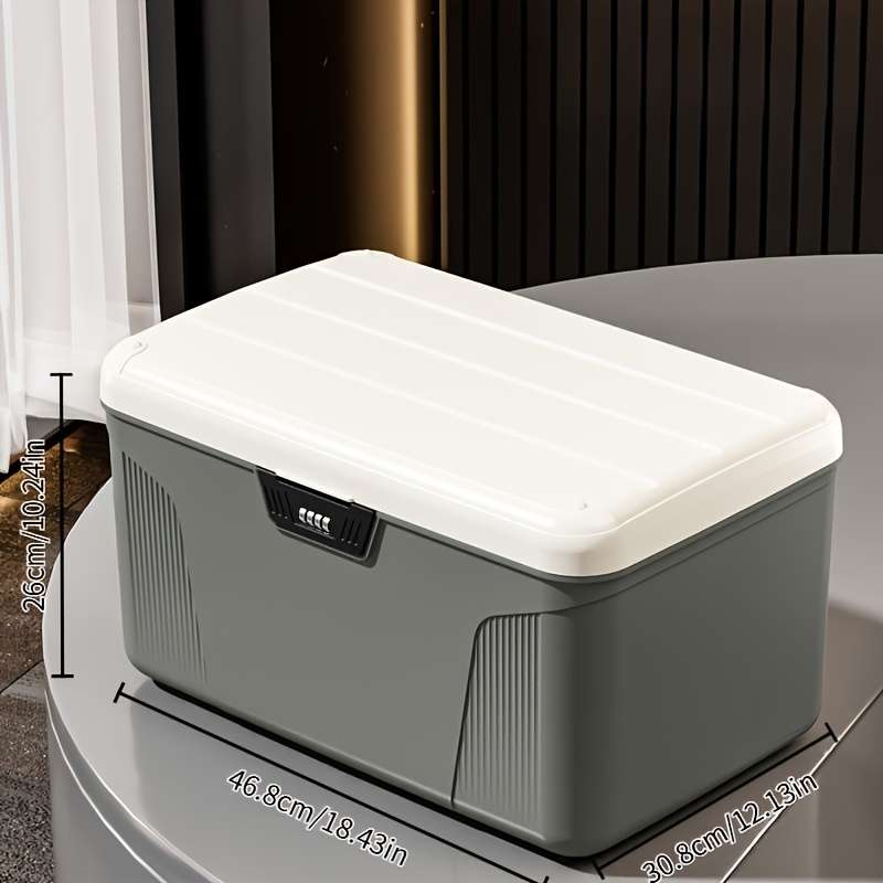 Safety Storage Box Model Width 46.8Cm 18.43In   Gray   With Password Lock