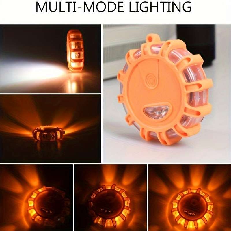 1pc Emergency Light Obstacle Warning Light Rotating Light 12+3 LED Traffic Warning