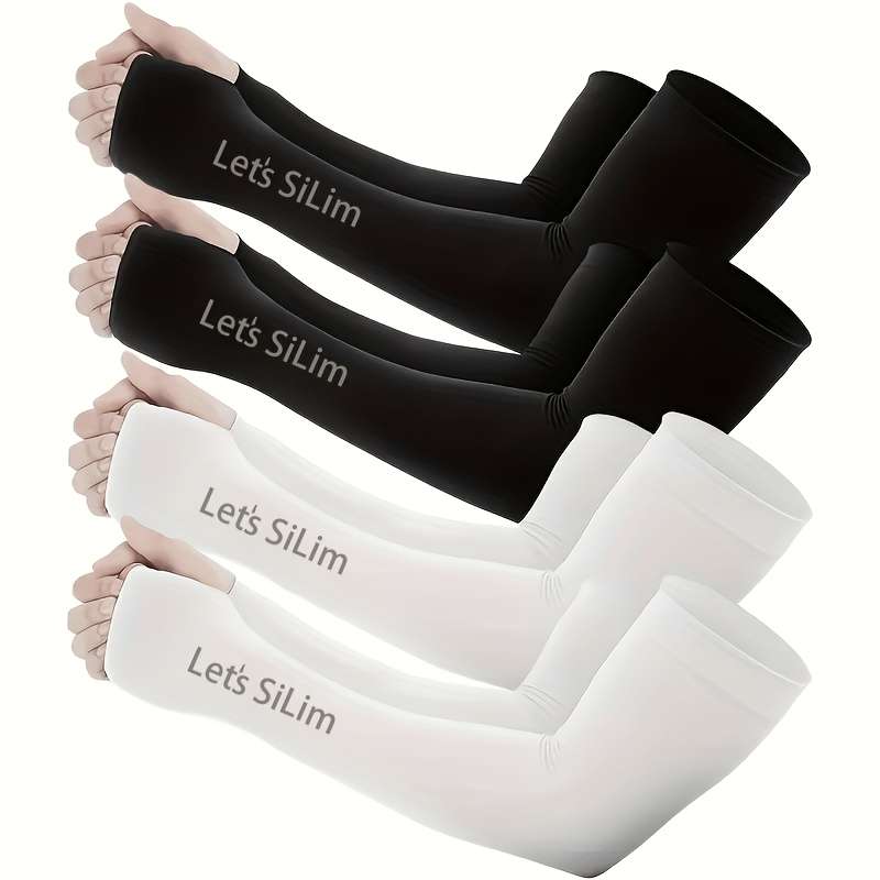 Sunscreen Sleeves Color 2 Pairs Black 2 Pairs White