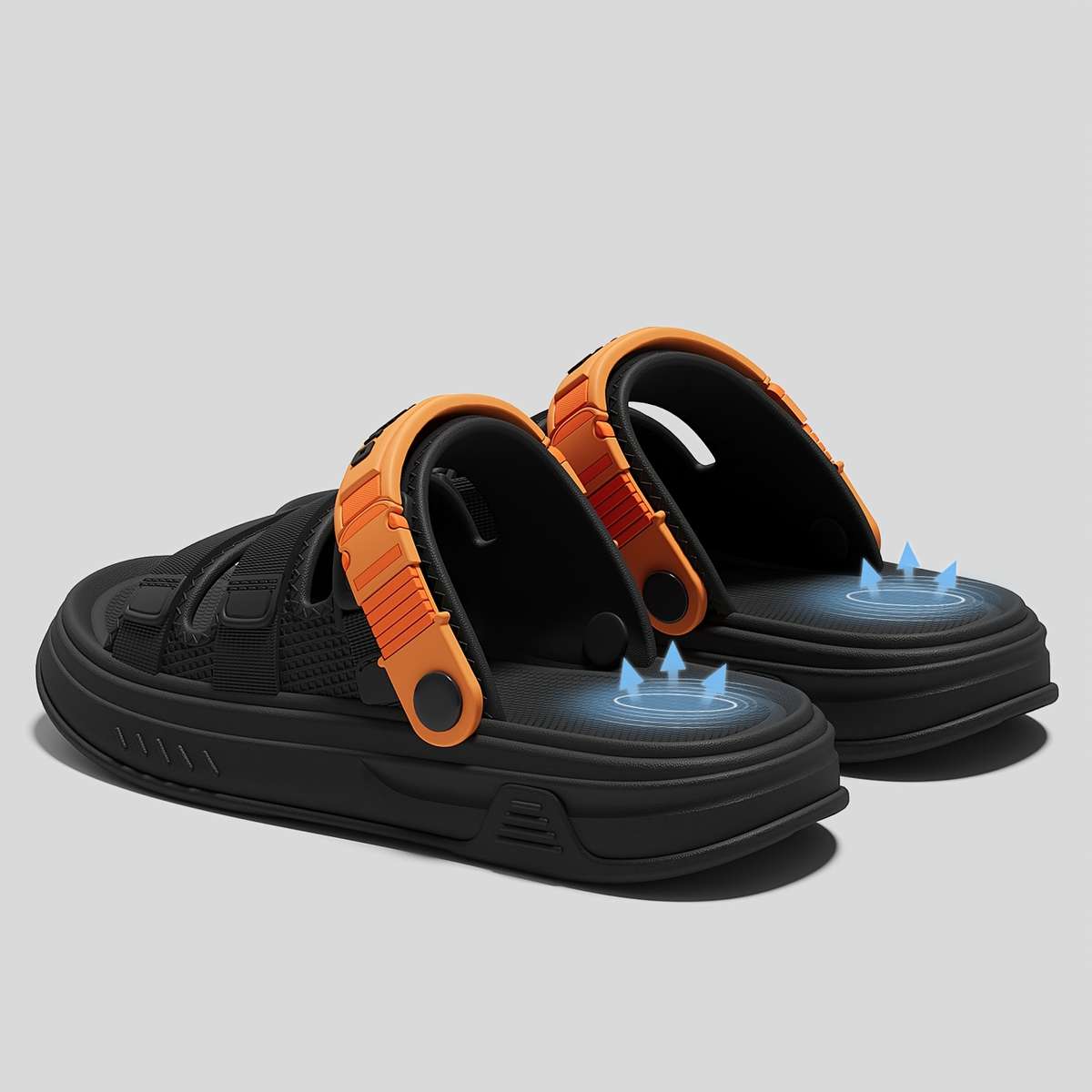 Sandals Color Black Orange Size Uk 8.5 9