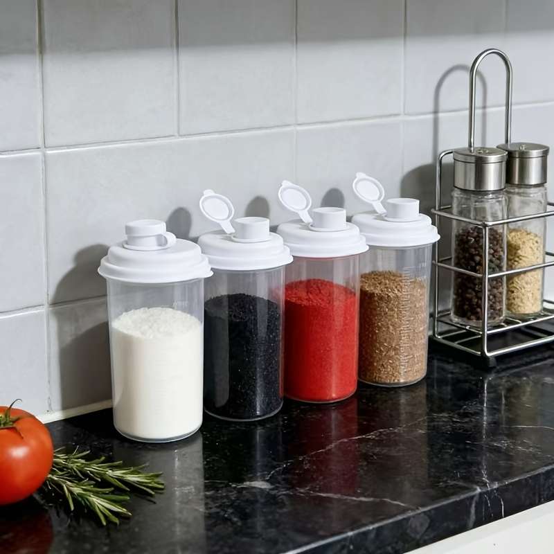 Sealed Jar Color White Quantity4Pcs 2 Lids  2 Containers