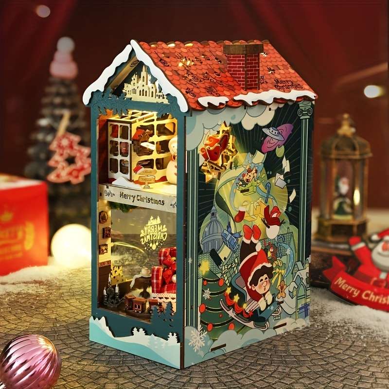 3D Building Model Puzzle Set Style Merry Christmas