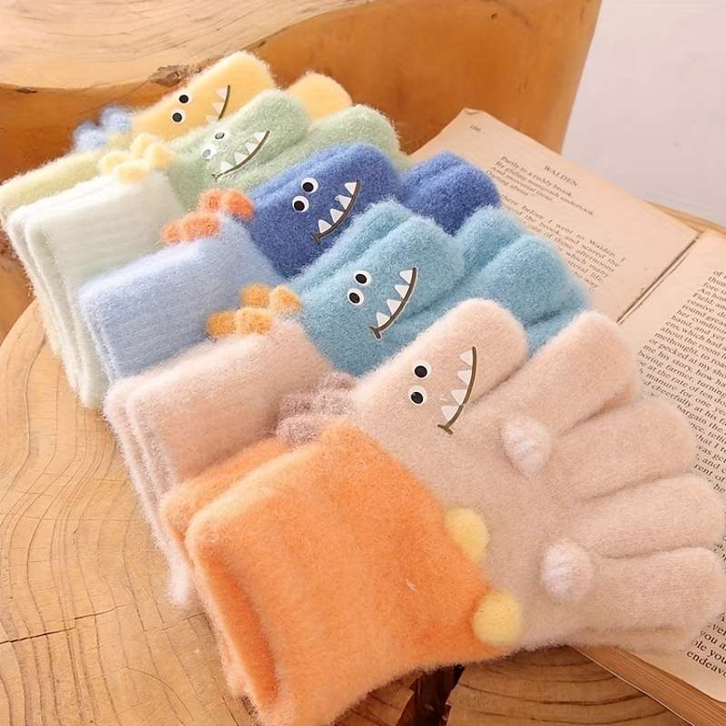 Essential All-Season Pair Winter Warm Gloves Thickened Thermal Five Finger