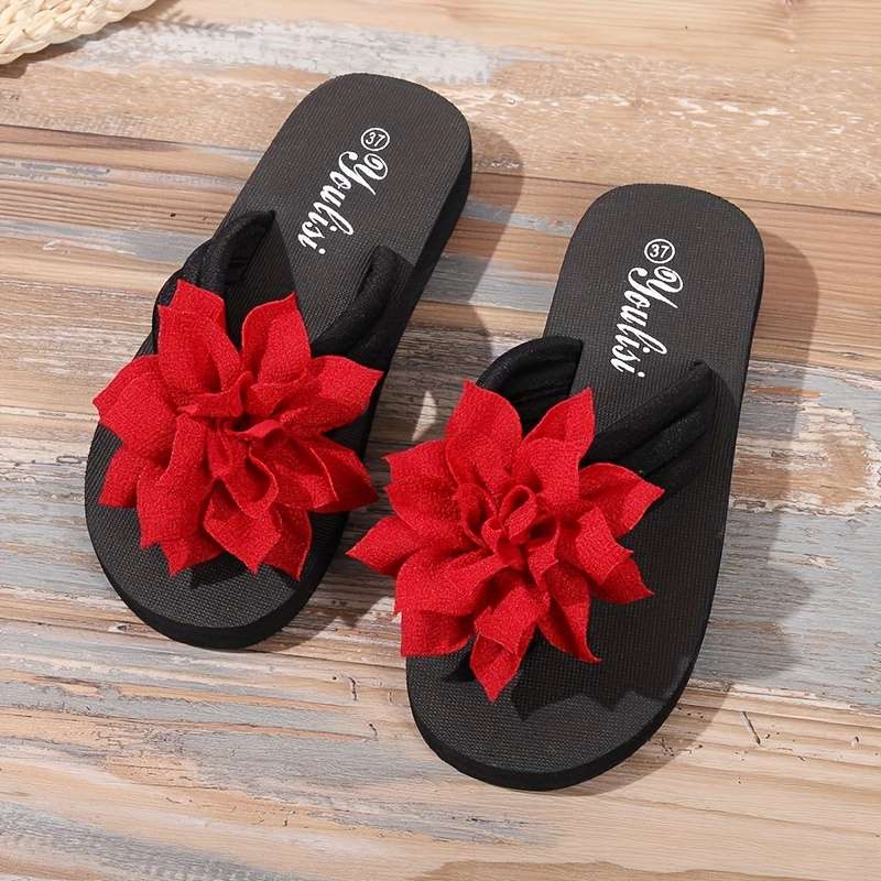 Ladies Summer Flip Flops Red Uk 7