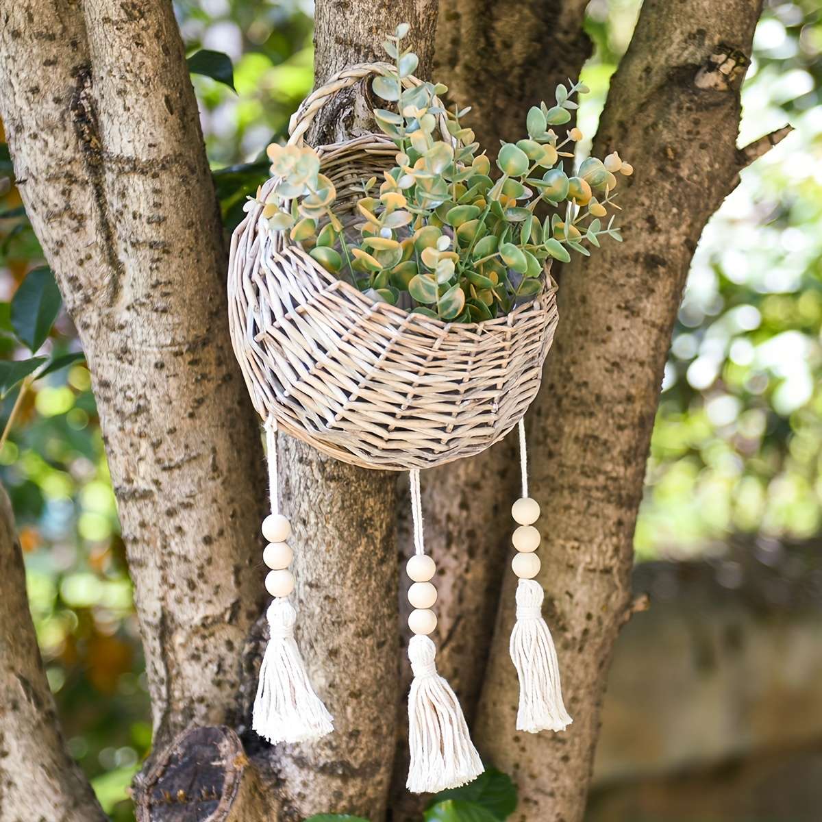 Flowerpot Color Tassel Basket