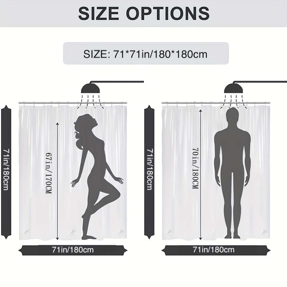 Waterproof Shower Curtain Color Black And White Large Square Size 71X78.7 180X200Cm