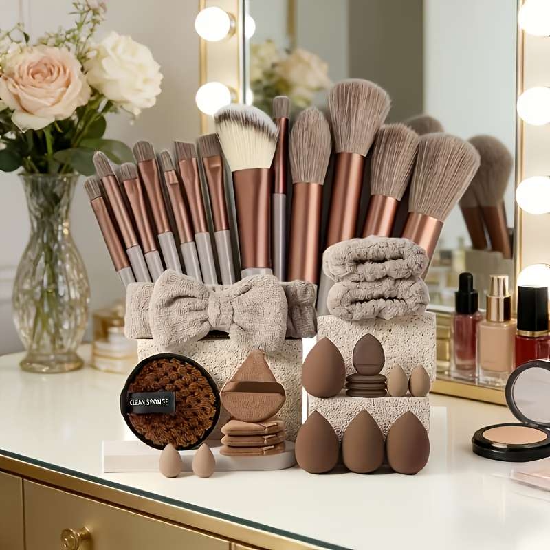 Makeup Brush Set Color Green Quantity16Pcs