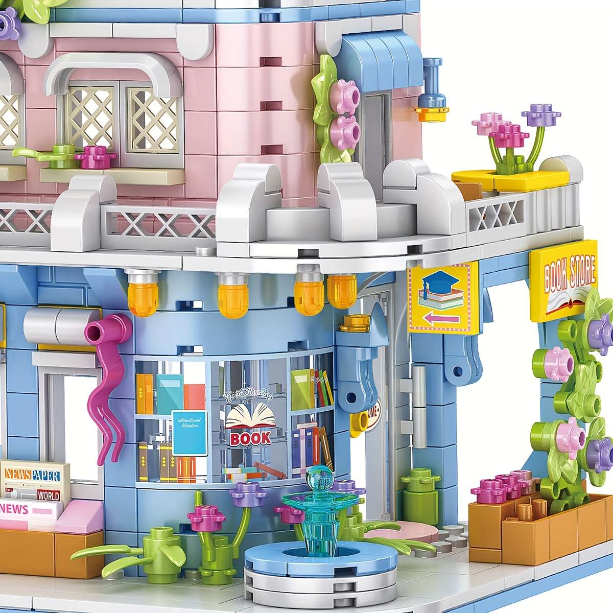 Building Toy Architectural Model Toy Set Style Bookstore