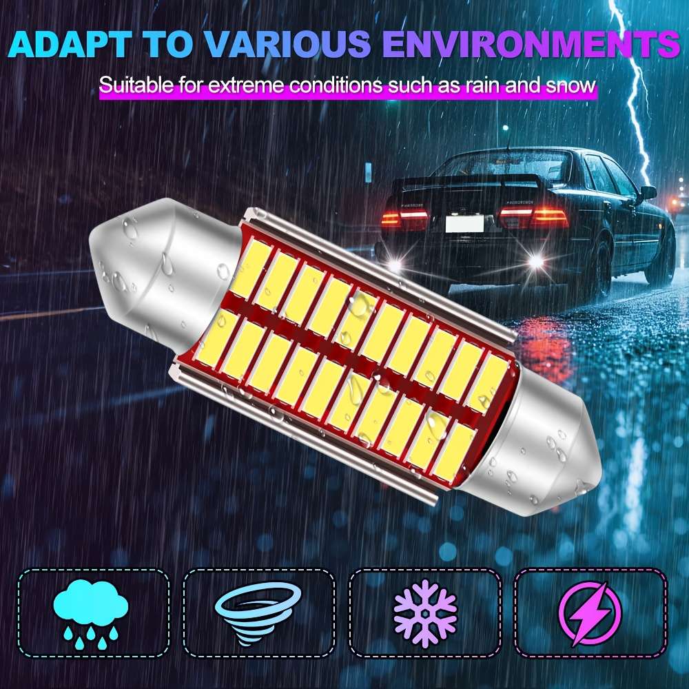 Car Lights Items 2Pcs 16Smd 36Mm 6000K