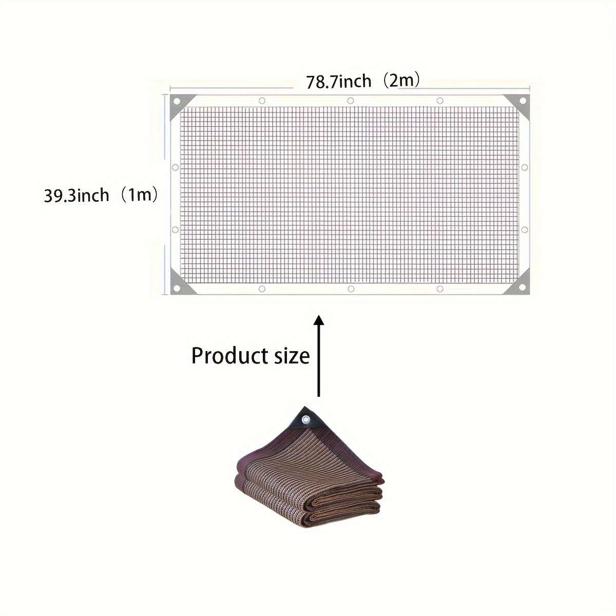 Shade Net Color Brown Size39.3*78.7Inch1*2M