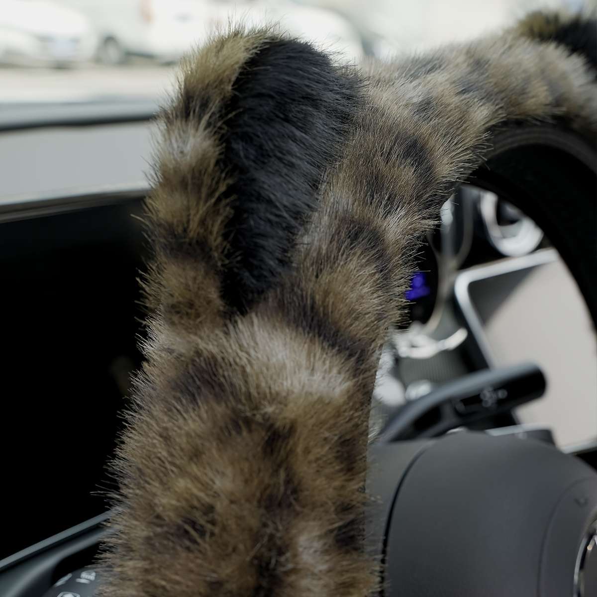 Car Steering Wheel Cover White Coffee