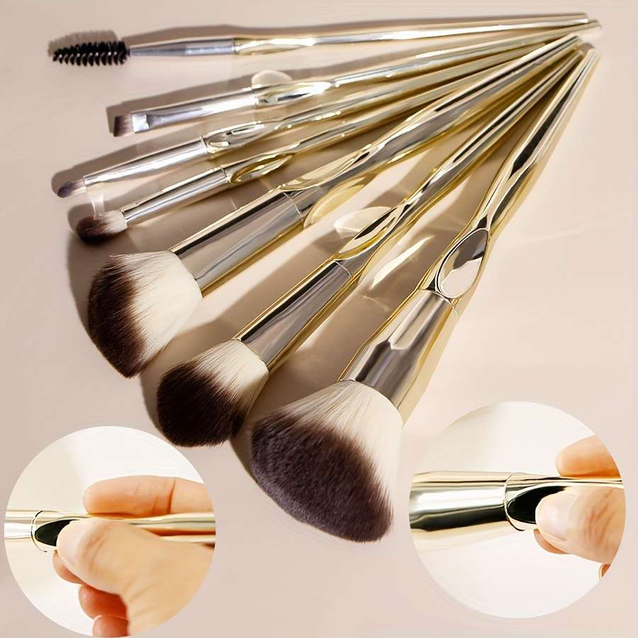 Makeup Brush Set Color 7Pcs Light Golden
