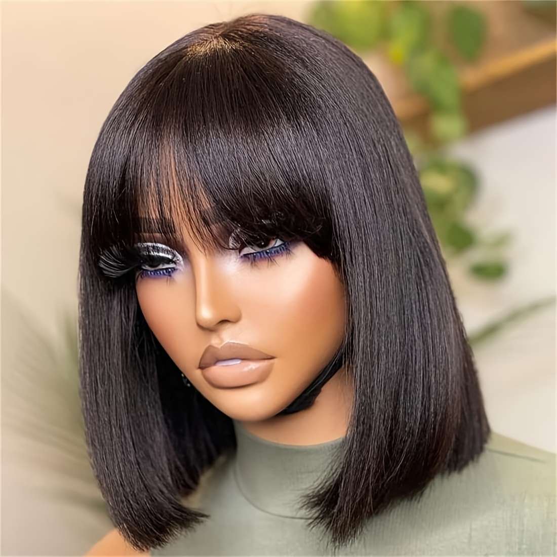 Black Womens Wigs Hair Length 35.56Cm