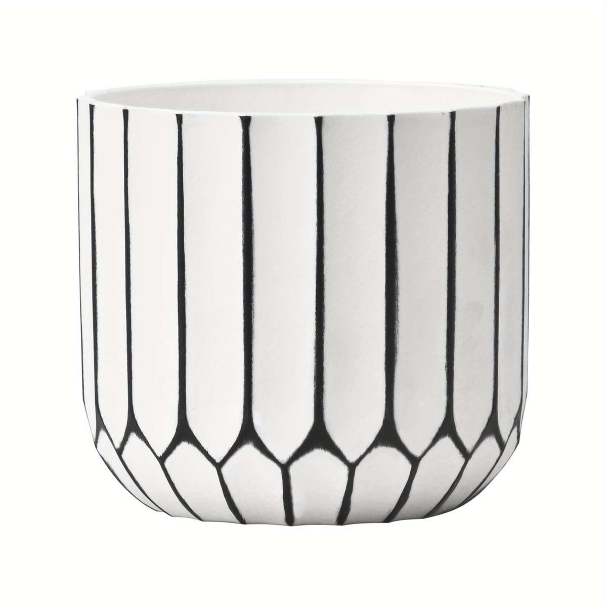 Flowerpot Color White Brushed Black Modelcaliber 10.5*Height T9.5Cm