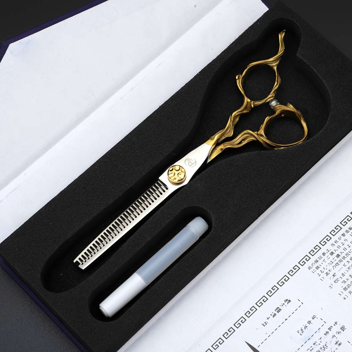 Hairdressing Scissors Style Poulos440C Two Tone Thinning Shears Hair Loss