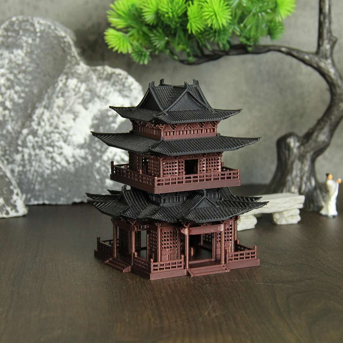 3D Building Model Puzzle Set Color Light Gold