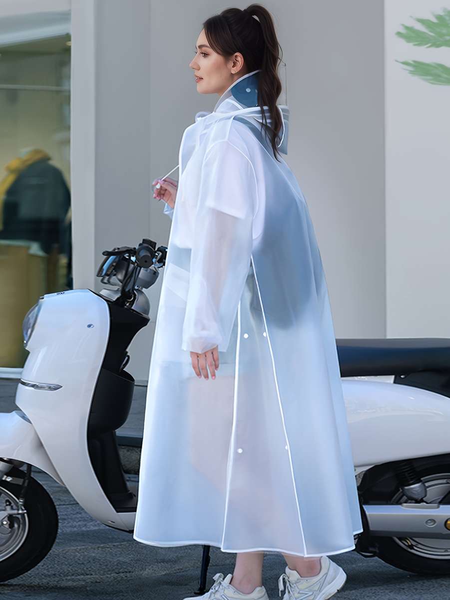 Raincoat Transparent Black Border Size L