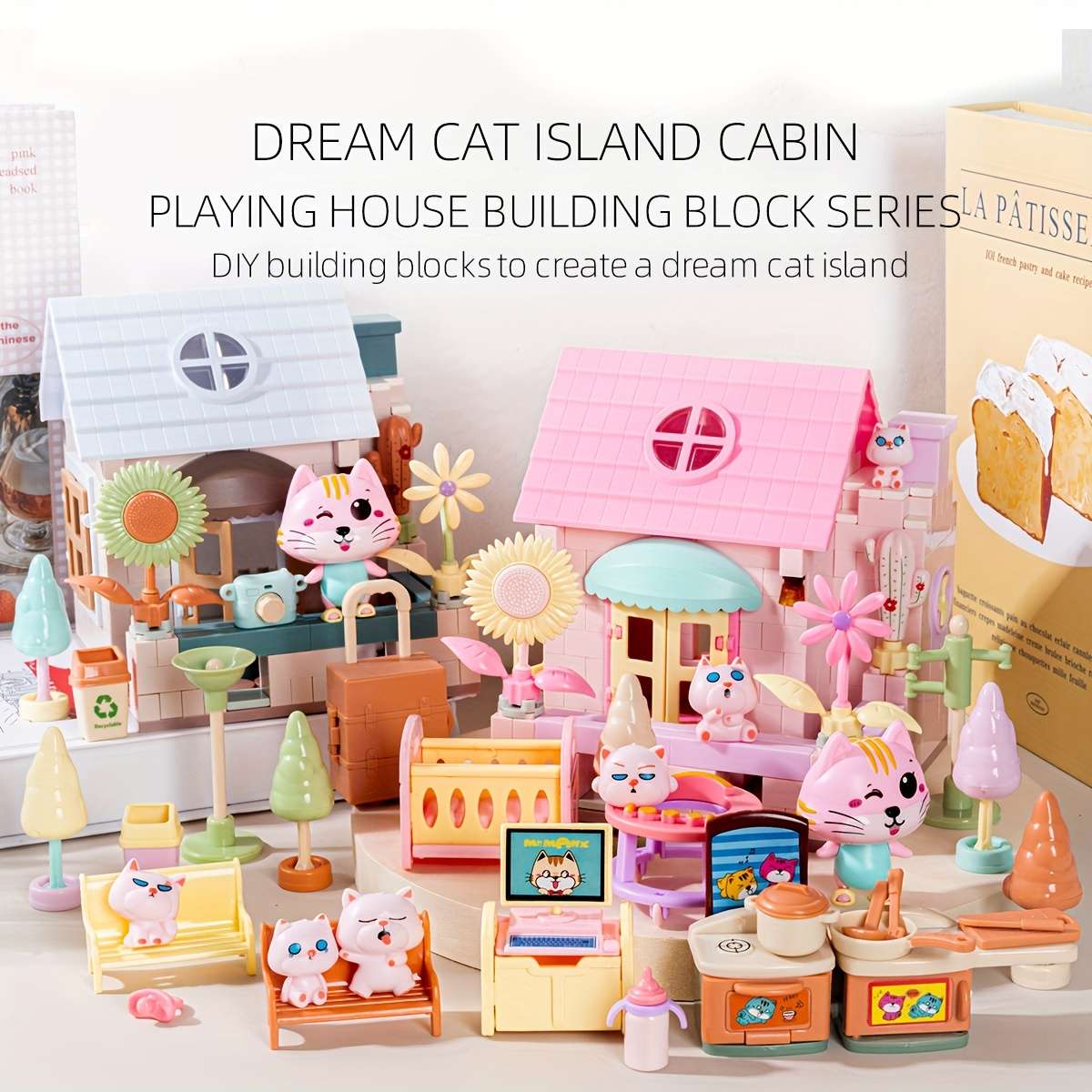 3D Building Model Puzzle Set Model Blue Brick House