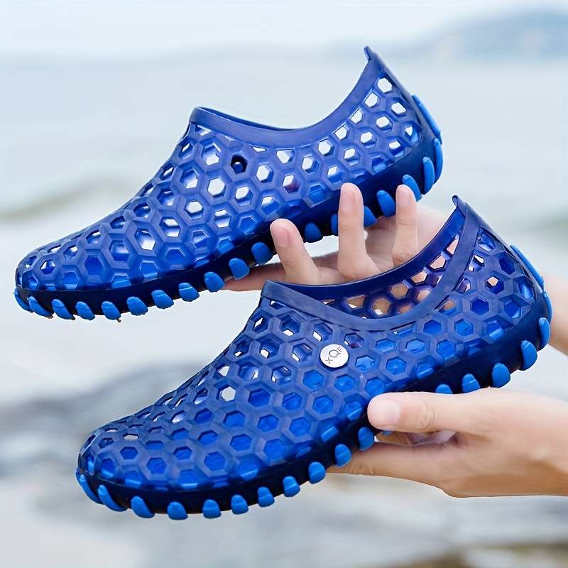 Men Slippers Summer Style Deep Blue Size Uk 7