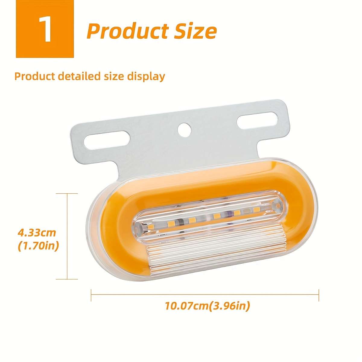 2pcs Truck Side Lights Oval Bracket Easy to Install 24V Car High Brightness Neon