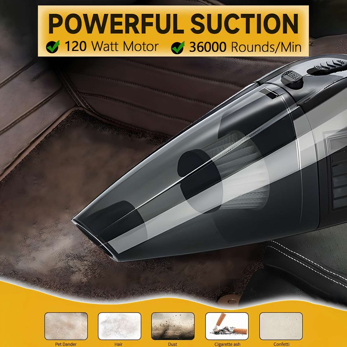 Vacuum Cleaner Color 4Kpa Super Strong Suction  Black