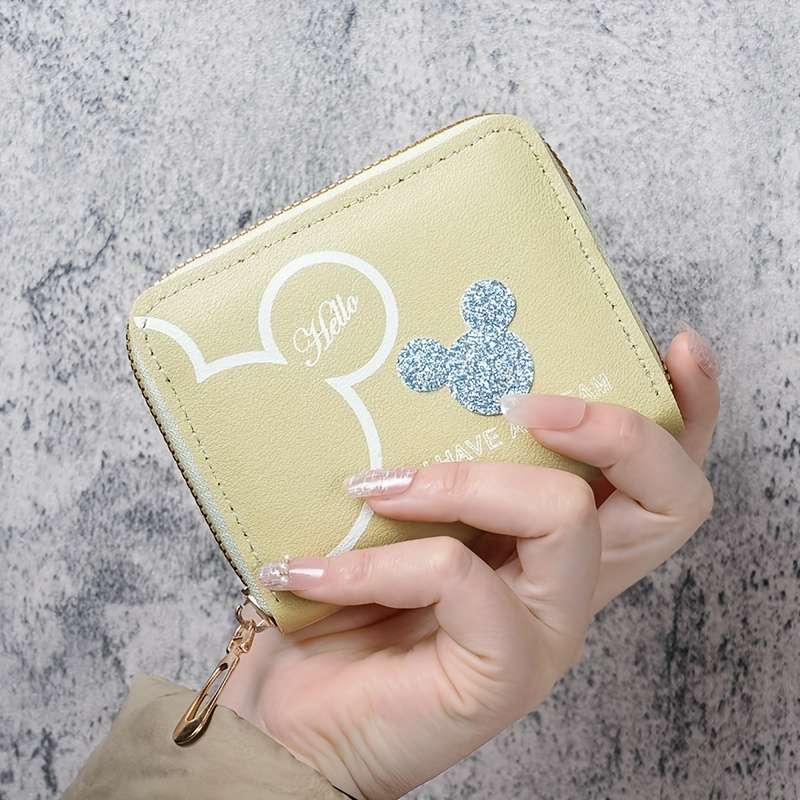 Women'S Casual Synthetic Leather Wallet With Zipper Closure Continental Style Multiple Ca