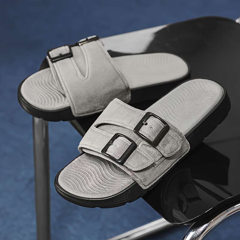 Men Slippers Summer Style Black Size Uk 7