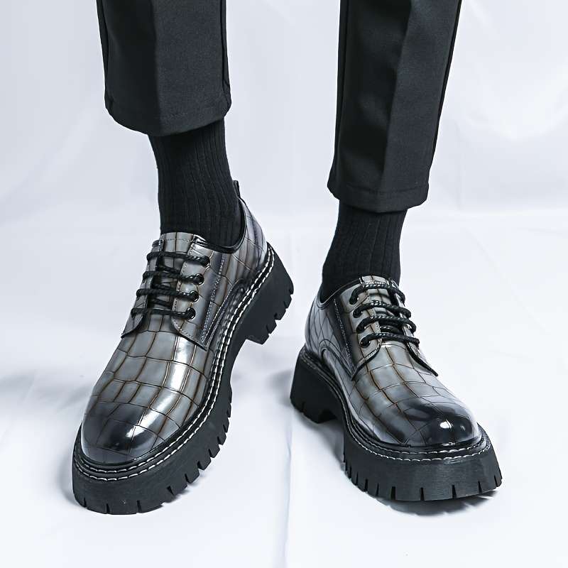 Mens Leather Shoes Color Grey Sizeuk 7.5