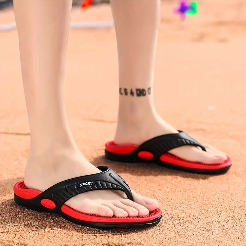 Men Slippers Summer Style Red Size Uk 7