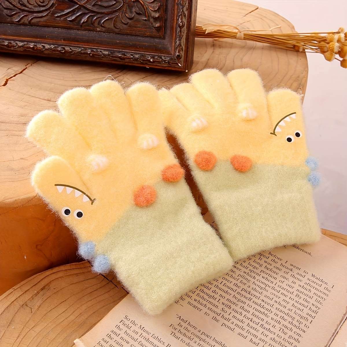 Essential All-Season Pair Winter Warm Gloves Thickened Thermal Five Finger