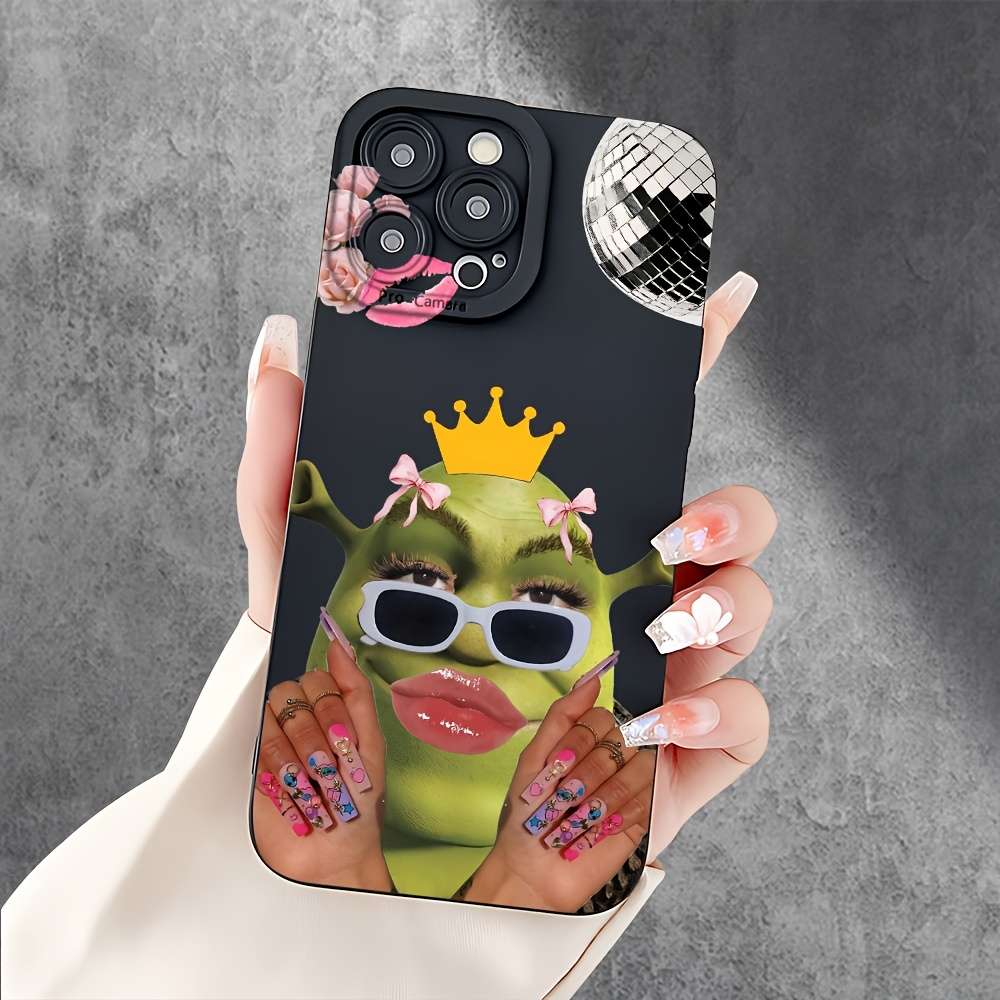 1Pc Black For iPhone 12 Art Shrek Phone Case