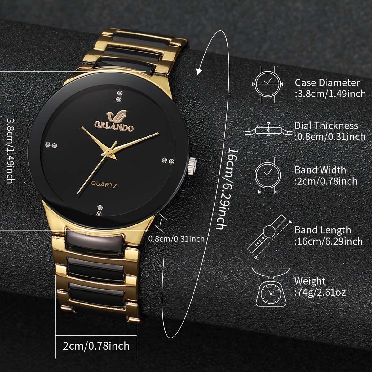 Set Mens Watches Wallets Glasses Stylish Luxuriouscolor Men Black