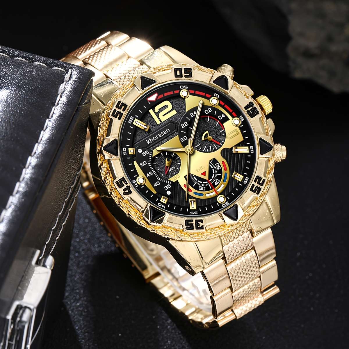 6Pcs New Popular Large Dial Watches Prayer Beads Keychain And Pen