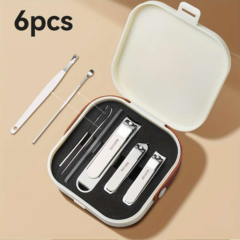 6pcs Set Premium Nail Clippers Convenient And Portable Splash-Proof Nail Clippers Unisex Too