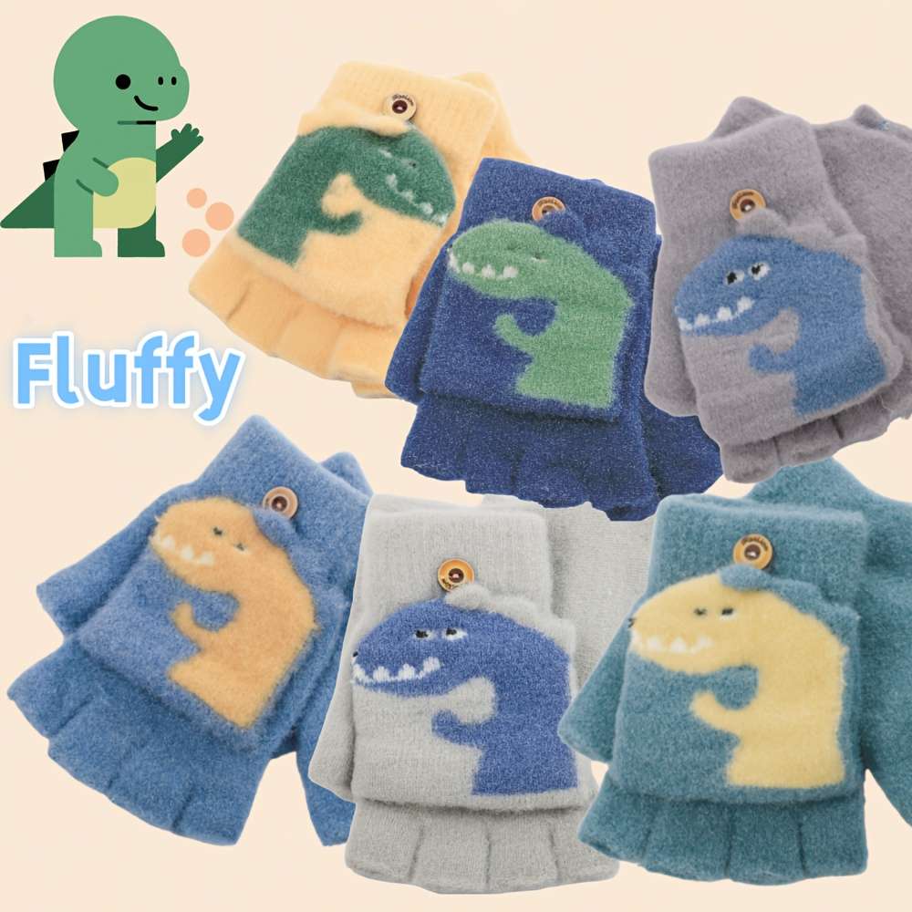 Modern Functional Half Finger Flip Gloves Thickened And Warm Winter Designed