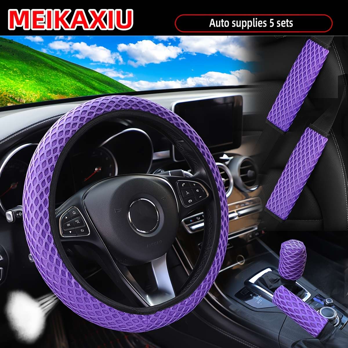 Car Steering Wheel Cover Black