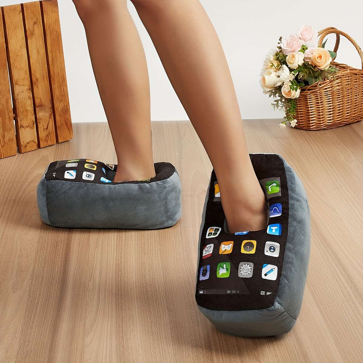 Cotton Slippers Color Dark Gray Sizeuk 7