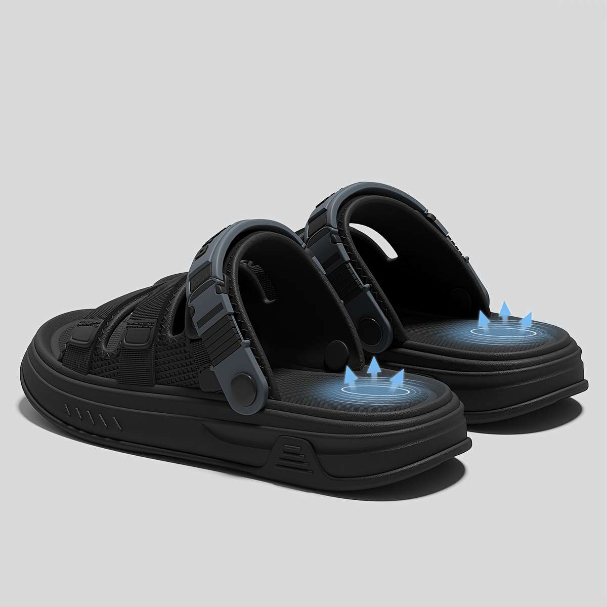 Sandals Color Black Orange Size Uk 8.5 9