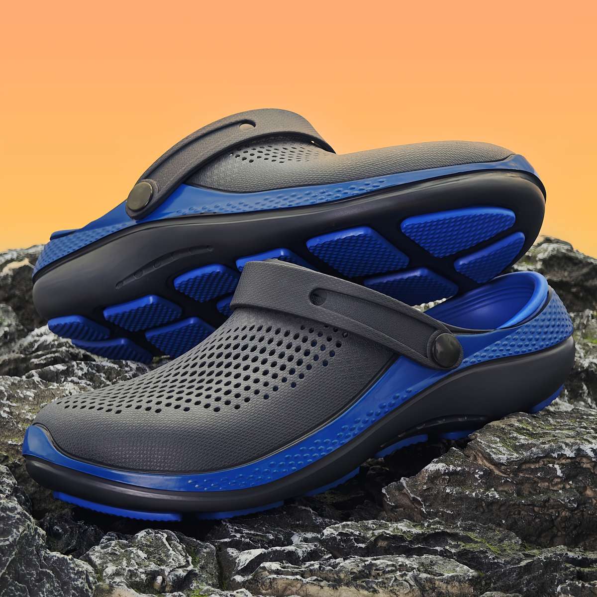 Men Slippers Summer Style Grey Size Uk 7